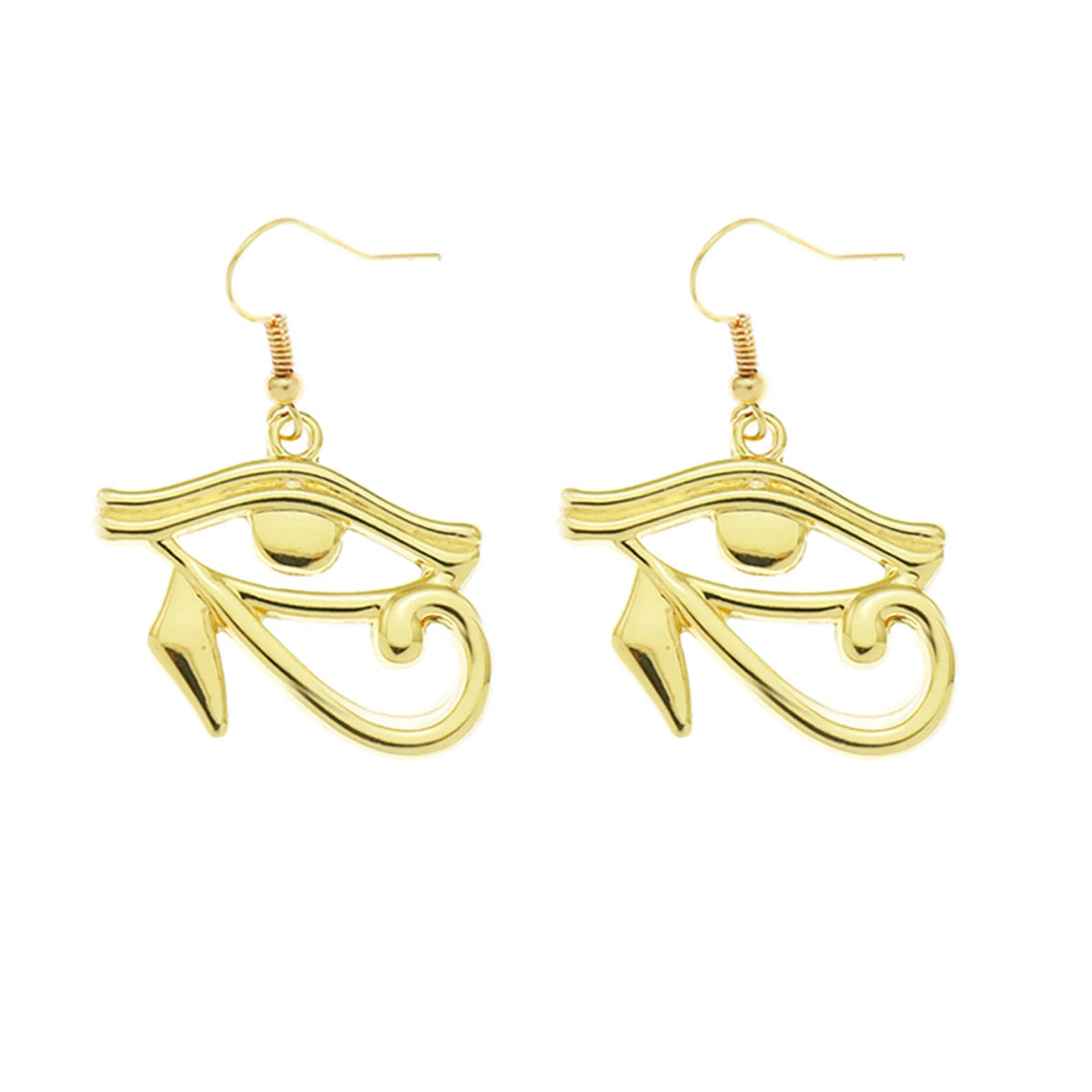 Vintage gold Egyptian queen hoop earrings for women, elegant jewelry by HSF Marketplace