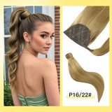 Yelo Ponytail Human Hair 14-18" Highlight Ponytail Extensions 100% Real Human Ponytail Hair Extensions 60g/Set For Women