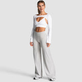 Women’s Charming Pro scrunch straight-leg leggings with butt-lifting fit, wide-leg design, and sculpting detail