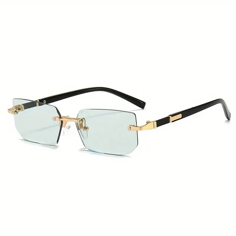 Holesless rectangular fashion sunglasses from HSF Marketplace, small square sun shades for women and men, summer travel eyewear.