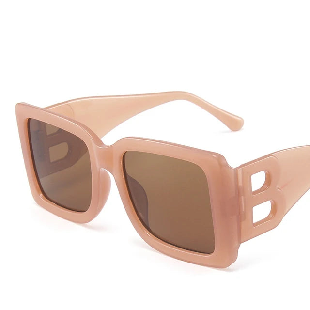 Fashion classic black women's sunglasses by HSF Marketplace, trendy square design, retro style, UV400 protection.