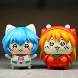 5cm Ayanami Rei and Asuka anime action figures with Usagis Hachiwares, collectible desktop ornaments by HSF Marketplace
