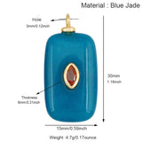Gold-plated jewelry pendant featuring jade agate, amethyst, amazonite, water grass, and lapis lazuli for necklace craft making