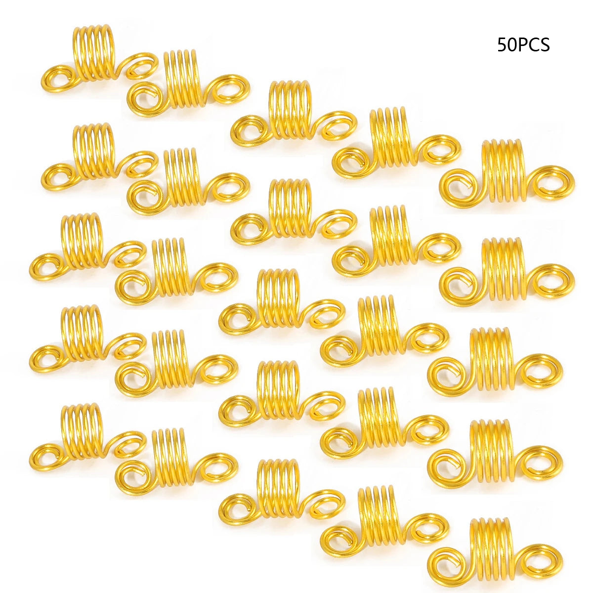 Mixed color dreadlock beads for hair braids, 50-piece HSF hair styling set