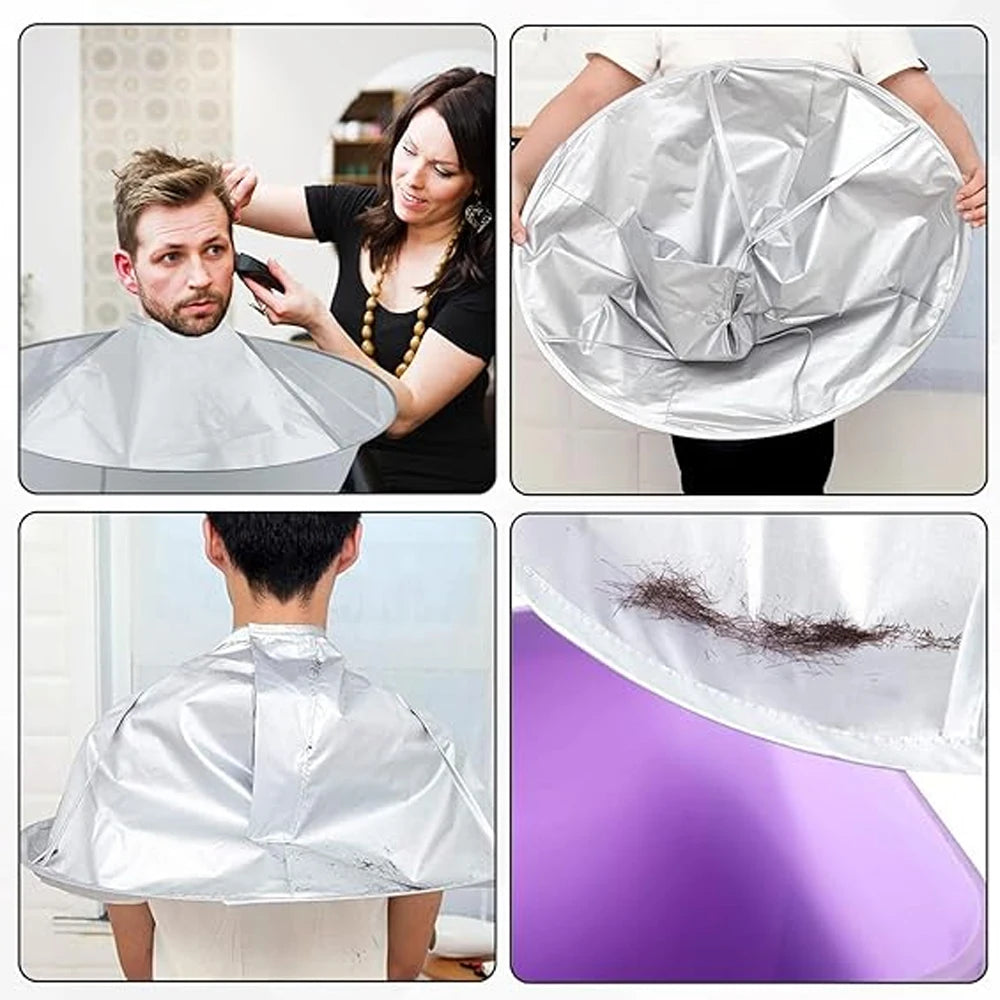 Waterproof Haircut Cape Umbrella, Portable Hair Clippings Catcher for Adults ,Reusable Hairdressing Cloak,Trimming/Coloring