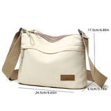 Canvas crossbody handbag for women with three main pockets, high capacity, suitable for shopping and moms, by HSF Marketplace.