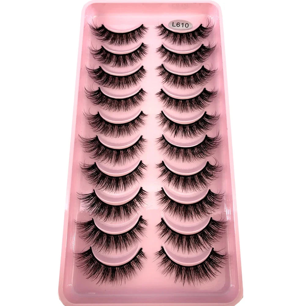 3D faux mink hair false eyelashes, 10 pairs of fluffy lashes by HSF Marketplace