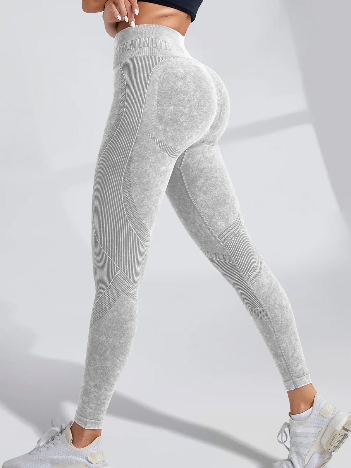 Women’s high waist hip lift seamless leggings, elastic knit fitness pants for gym, yoga, and exercise