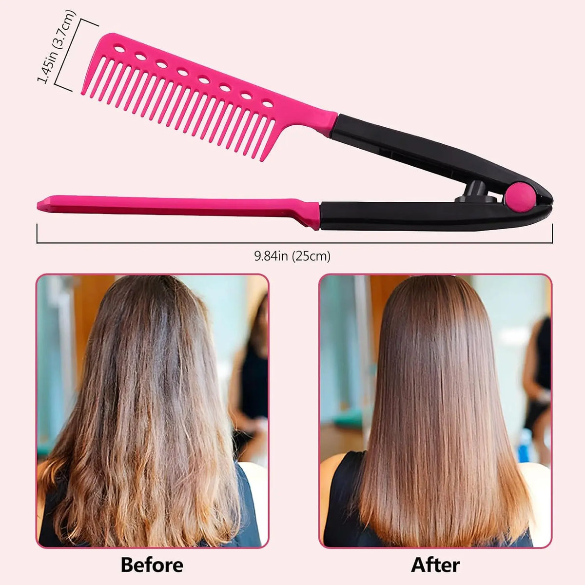 HSF Marketplace 2 in 1 hair comb and heat resistant tongs, 10-pack styling tools