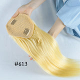 Brazilian virgin human hair straight clip-in drawstring ponytail by HSF Marketplace