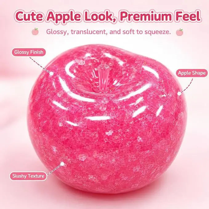 New Apple Slushie Squishy Fidget Toy Crunchy Moldable Non-Bounce Sensory Stress Reliever Medium Grip Strength Slow Rising Gift