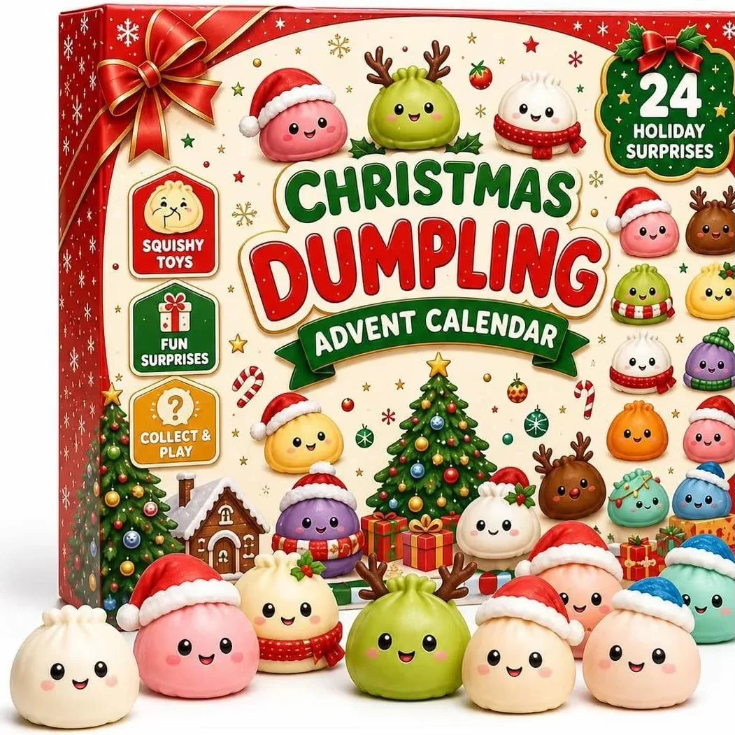 24 Day Christmas Advent Calendar, Mystery Dumpling Squishy Toys, Mini Bao Bun Blind Box Fidget Toys, Holiday Gifts Surprise Box.