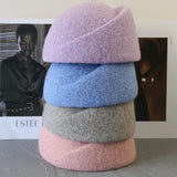 Women's warm wool blend winter beret hat in an elegant style, HSF Marketplace