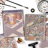 Kawaii 3D street view miniature scene sticker book by HSF Marketplace for DIY sticker therapy