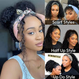 Kinky curly 32-inch Remy human hair half wig with headband by HSF Marketplace