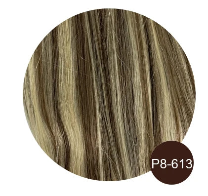 7-piece clip-in 100% human hair extensions, natural straight Remy hair weft, 12–26 inches by HSF Marketplace
