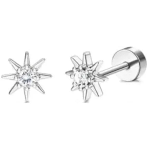 Drperfect 1Pair Flat Back Earrings for Women Surgical Steel Earrings for Sensitive Ears Hoop Stud Cartilage Tragus Piercings