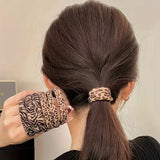 10pcs Fashion Leopard Print Elastic Rubber Hair Bands Hair Rope for Women Party Hair Accessories