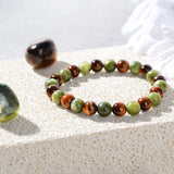 3PCS Wealth Attraction Set Tiger Eye Stone Green Dongling Bracelet with Original Stone for Wealth Attraction and Prosperity