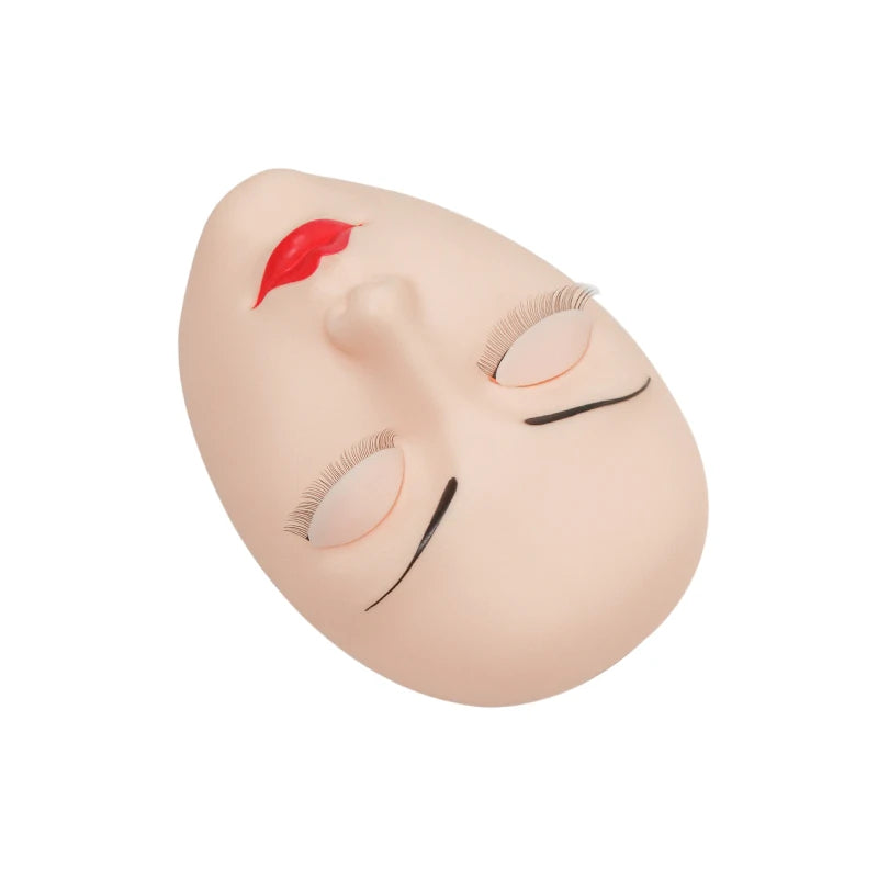 HSF Marketplace GAHAMACA false eyelash extension practice head with removable eyelids, realistic flat model head for eyelash training.