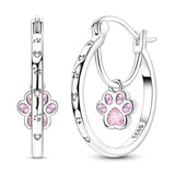 925 sterling silver hoop earrings with zirconia stones, hypoallergenic jewelry for women and girls