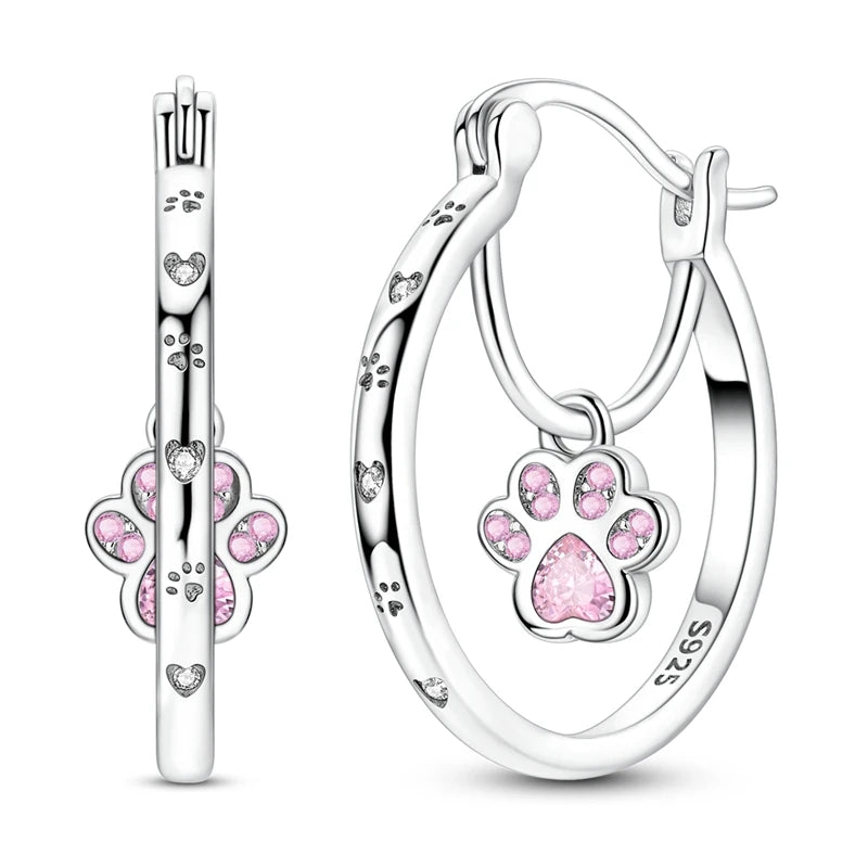 925 sterling silver hoop earrings with zirconia stones, hypoallergenic jewelry for women and girls