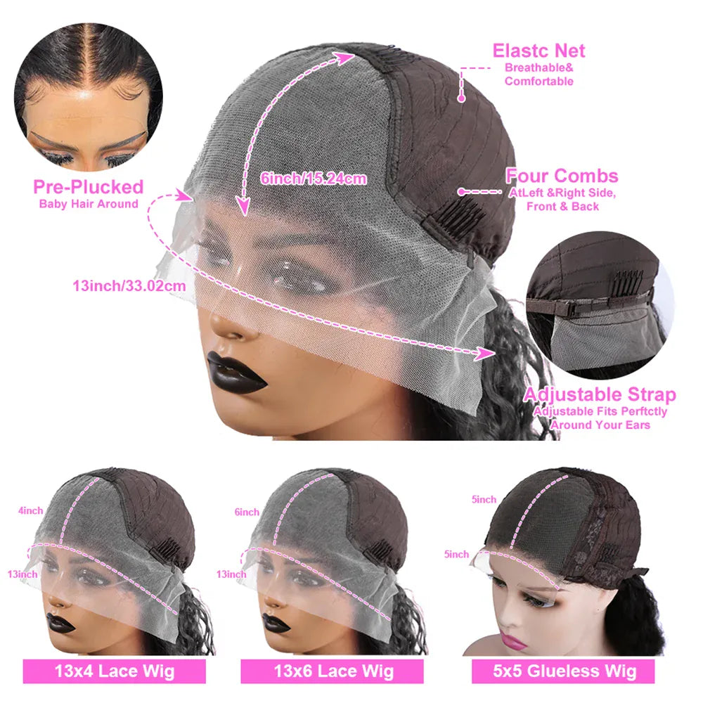 100% Human Hair Short Bob Wig Transparent Lace Frontal Wigs Human Hair 13x6 Straight Bob Wigs Pre Plucked 13x4 Lace Front Wigs 5x5 Glueless HD Lace Front Wig Ready to Go Lace Frontal For Black Women