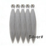 20Inch Synthetic 5PCS  Pre Stretched Braiding Ombre Hair Extension for Black Women Yaki Straight EZ Braid Hair Piece