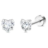 Drperfect 1Pair Flat Back Earrings for Women Surgical Steel Earrings for Sensitive Ears Hoop Stud Cartilage Tragus Piercings