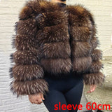 Women's luxury thick real raccoon fur coat in plus sizes by HSF Marketplace