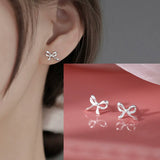 925 Sterling Silver Bow Knot Ear Clip for Women - Sweet Jewelry Gift