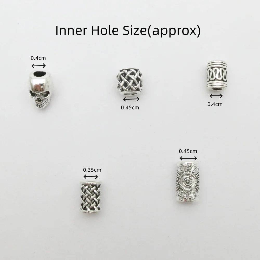 Skull helmet Viking beads for hair braids and dreadlocks, 10-piece set by HSF Marketplace