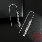 Sterling silver dangle drop earrings for women by HSF Marketplace, featuring a trendy elegant design