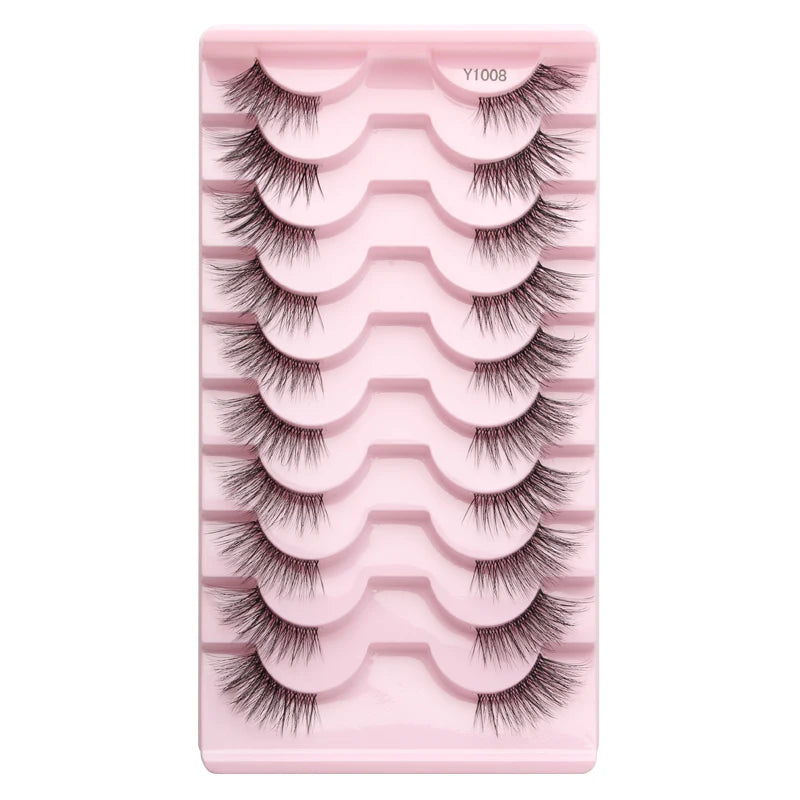 Half Eyelashes False Lashes 10-5 Pairs Cat Eye Eyelashes Eyelash Extension 3D Mink Half Lash Natural Makeup Faux Cils Maquiagem