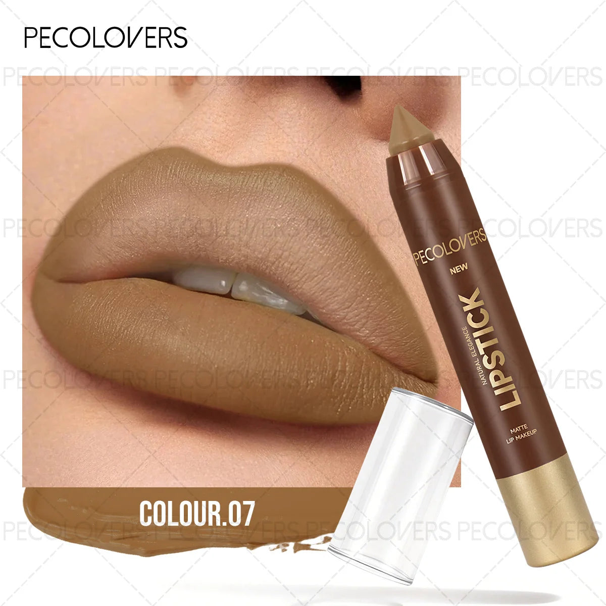 Brown matte lip liner crayon by HSF Marketplace for smooth, highly pigmented lip definition