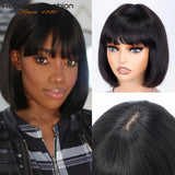 Rebecca human hair wig for women featuring a straight bob style with ombré blonde and brown colors, lace 3x1 part, Brazilian quality