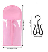 1/2Set Wig Storage Bag With Hanger Hair Bags With Plastic Hanger for Hair Black Wig Organizer Hangers For Multiple Wigs