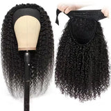 Frizira kinky curly headband human hair machine wig for Black women, natural Indian hair texture