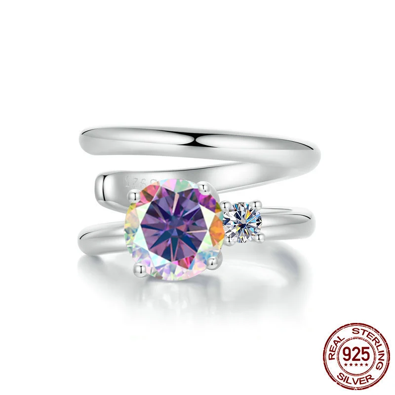 925 sterling silver moissanite earrings for non-pierced ears, clip-on jewelry pair