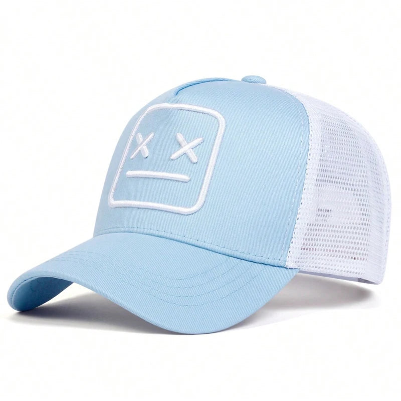 Unisex crying face embroidery baseball cap for summer style in women's hats collection