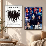 ATEEZ K-pop boy group poster for bedroom and living room decor, HSF Marketplace K-culture merch