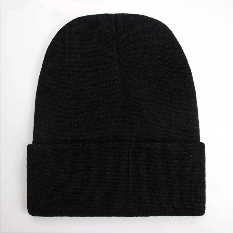 Unisex soft knitted winter beanie hat in a women's style, available in 24 colors