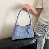Korean woven shoulder bag for women by HSF Marketplace, stylish versatile handbag with textured design