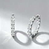 3.0 D color moissanite hoop earring in 925 sterling silver for women by HSF Marketplace