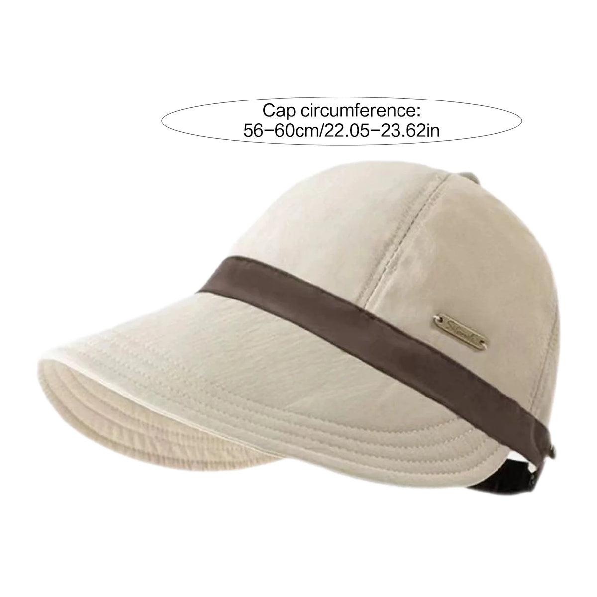 Women's large brim summer sunhat baseball visor cap for outdoor travel and beach UV protection, adjustable fit