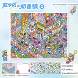 Kawaii 3D city scenery stickers for DIY decor and gifts by HSF Marketplace