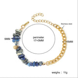 Natural stone and metal spliced AB chain bracelet Natural stone crystal stainless steel bracelet Beads Chain Bracelet jewelry