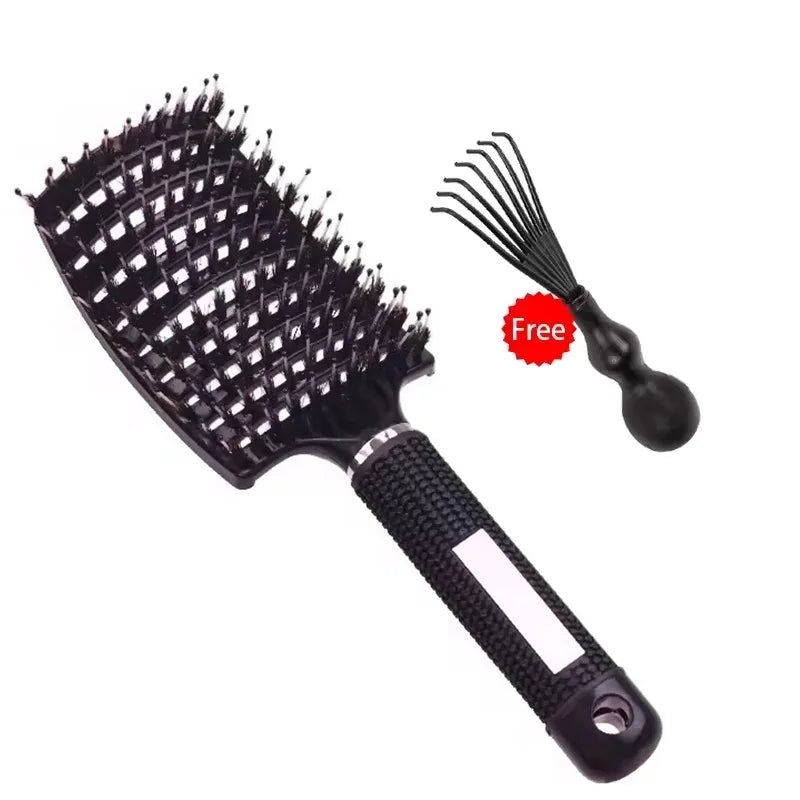 HSF Marketplace detangling hair brush for curly hair with flexible bristles and scalp massage design