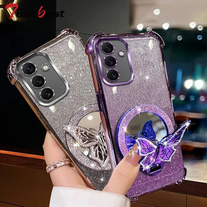 Butterfly mirror crystal bracelet case for Samsung Galaxy A Series by HSF Marketplace