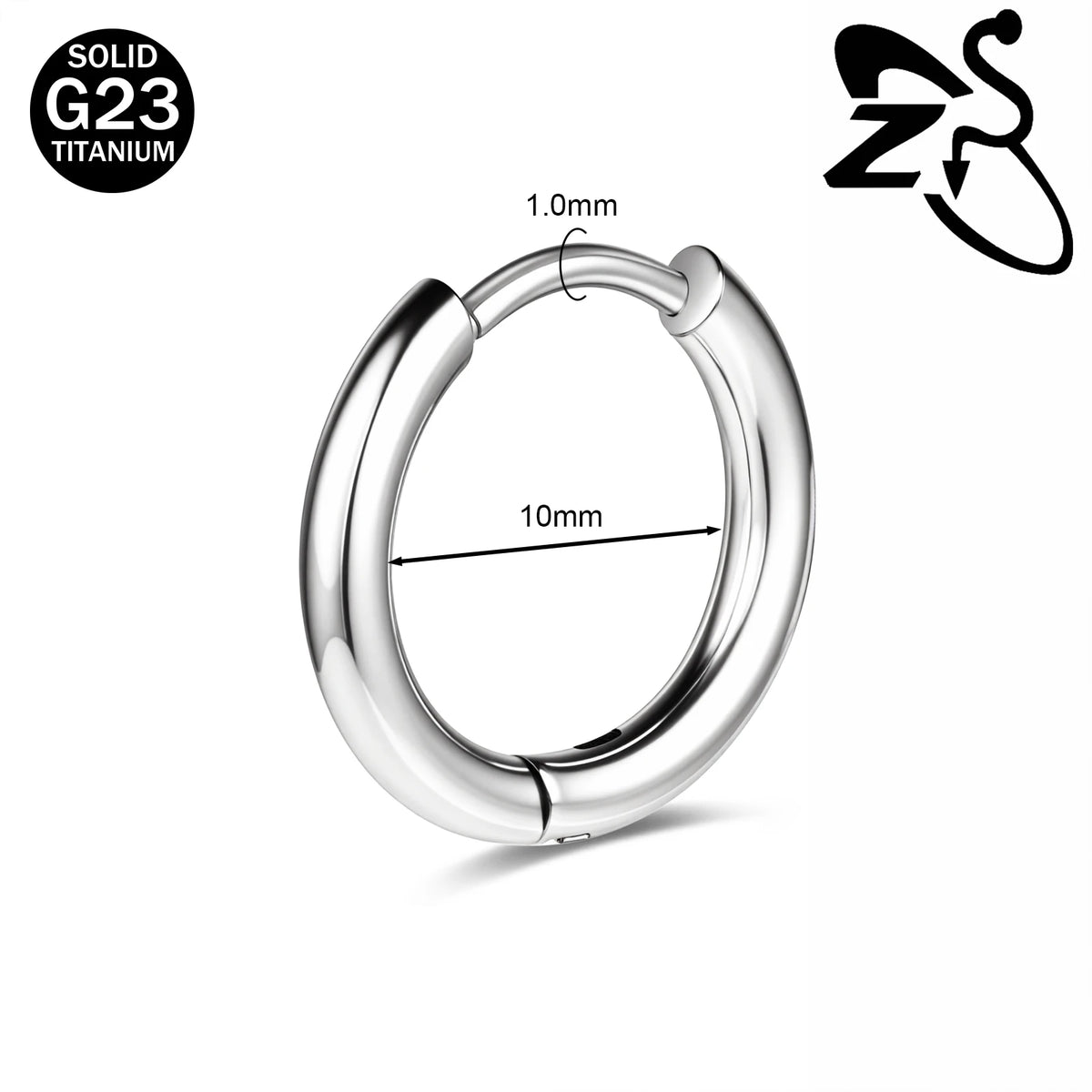 Titanium 18G hoop earrings for helix and cartilage piercings, HSF Marketplace jewelry